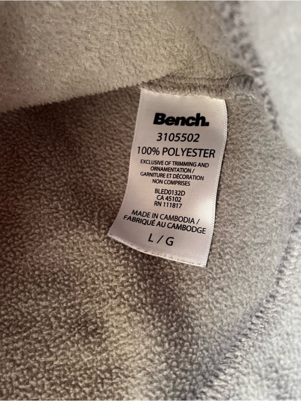 Bench Light Gray Pullover Hoodie Sweatshirt - Picture 5 of 9